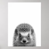 Egel Bosland Modern Portret zwart wit Poster (Voorkant)