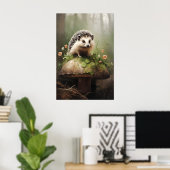 Egel Botanische Print, Forestcore Dier Poster (Thuiskantoor)