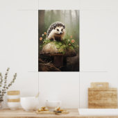 Egel Botanische Print, Forestcore Dier Poster (Keuken)