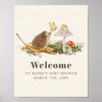 Egel Butterfly paddenstoel Woodland Baby shower