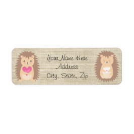 Egel Country Burlap Pattern Return Address Etiket