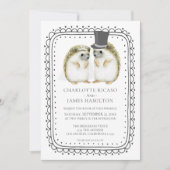 Egel Couple Cute Wedding Personalized Kaart (Voorkant)