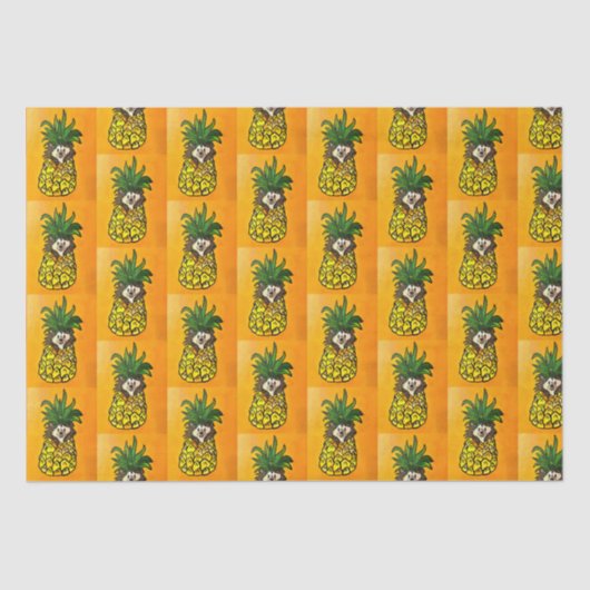 Egel en ananassenpapier tissuepapier (Voorkant)