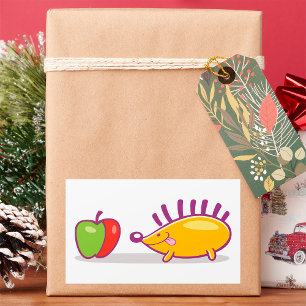 Egel en appel rechthoekige sticker