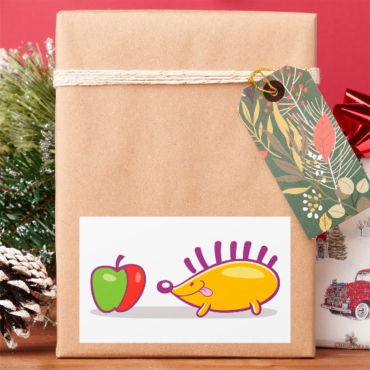 Egel en appel rechthoekige sticker
