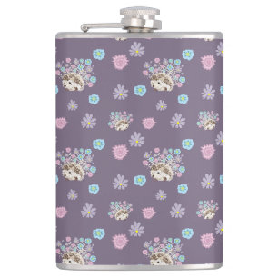 Egel en bloemen patroon heupfles