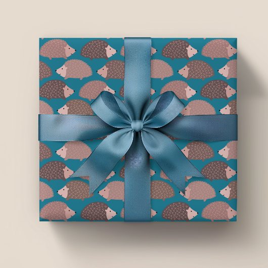 Egel- en bospatroon cadeaupapier