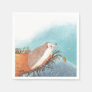 Egel en eerste sneeuwvlokken servet