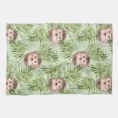 Egel en groene bladeren theedoek (Horizontaal)