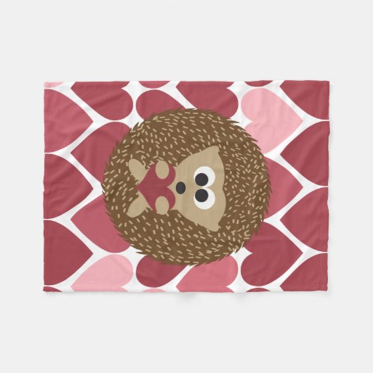 Egel en harten fleece deken (Voorkant (Horizontaal))