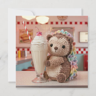 Egel en Milkshake Blanco Feestdagenkaart