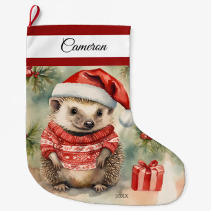 Egel gepersonaliseerde grote kerstkous kerstsok