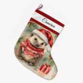 Egel gepersonaliseerde grote kerstkous kerstsok (Voorkant (Hangend))