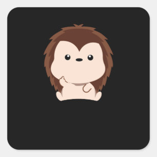 Egel Gift Cartoon Middle Finger Funny Animals Vierkante Sticker