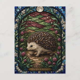 Egel, Heggenbes Glas-in-lood Briefkaart