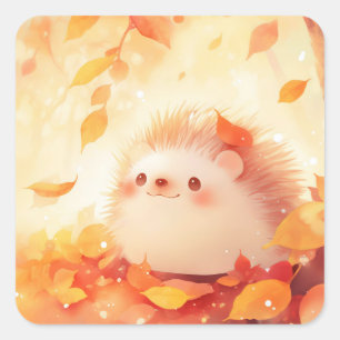 Egel Herfst Retreat Vierkante Sticker