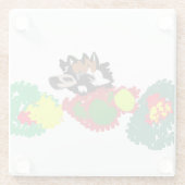 Egel herfst wild glazen onderzetter (Achterkant)