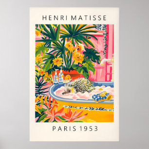 Egel in badkuip kunstprint Matisse-stijl Poster