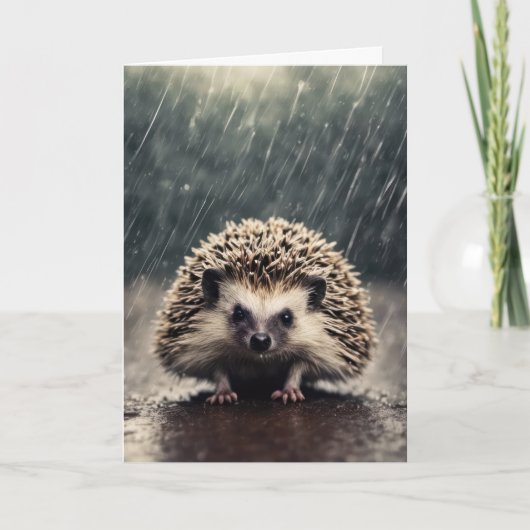 Egel in de regen kaart (Voorkant)