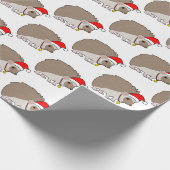 Egel in een kersthat cadeaupapier (Hoek)