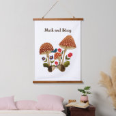 Egel in een paddenstoelenbos hangend wandkleed (Slaapkamer)