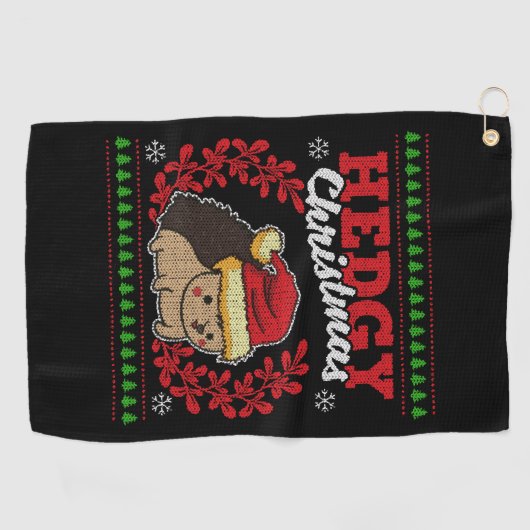 Egel Kerstmis met lelijke kerstfeestdagen Golfhanddoek (Horizontaal)
