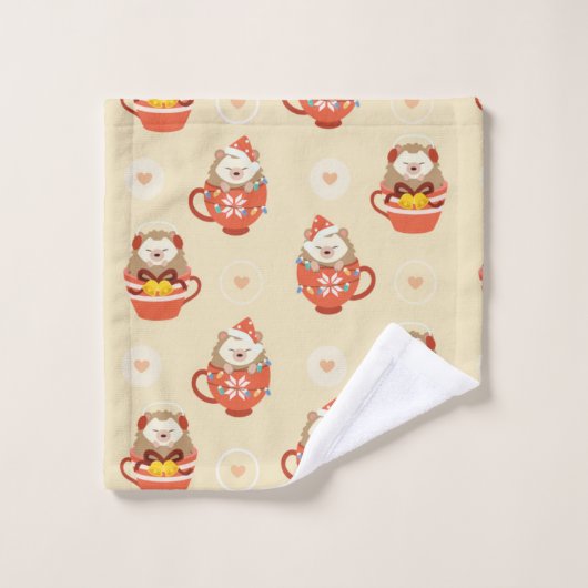 Egel-kerstpatroon Bad Handdoek (Wasdoekje)