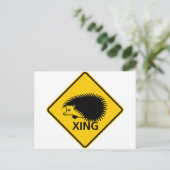 Egel kruiste wegteken briefkaart (Staand voorkant)