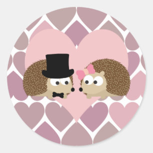 Egel-liefde met hart ronde sticker