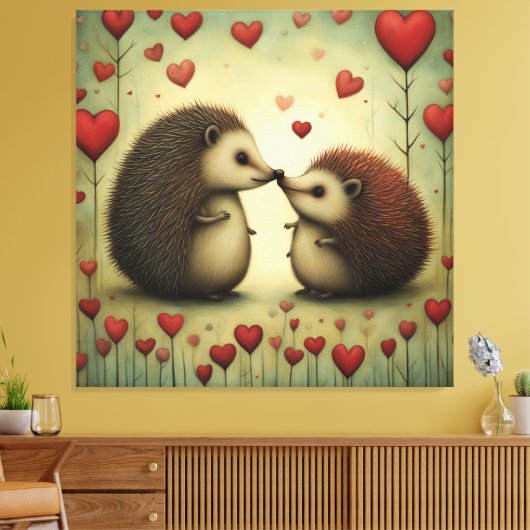 Egel Love 1 Canvas Afdruk (Insitu (Woonkamer))