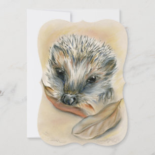 Egel met Autumn Leaves Birthday Party Kaart