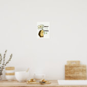 Egel met bloem poster (Keuken)