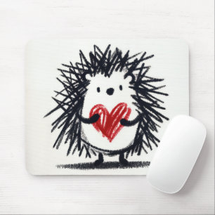 egel met doodle-hart muismat