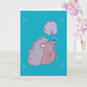 Egel met Paardenbloem Schattige Volkskunst Natuu Kaart