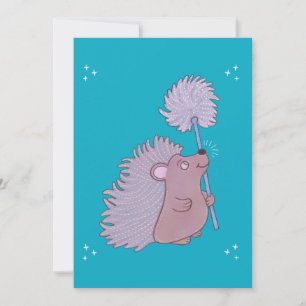 Egel met Paardenbloem Schattige Volkskunst Natuu Kaart