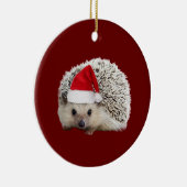 Egel met Pet kerst Keramisch Ornament (Rechts)