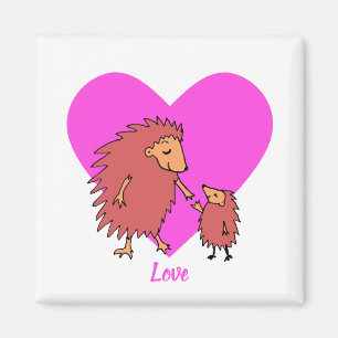 Egel moeder en kind Love Magnet Magneet