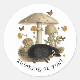 Egel Mushroom Woodland Ronde Sticker