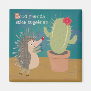 Egel ontmoet Cactus Magnet Magneet