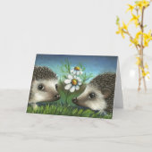 Egel op een date kaart (Gele Bloem)