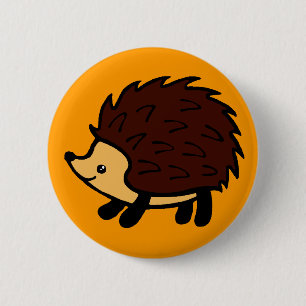 Egel-oranje knop ronde button 5,7 cm