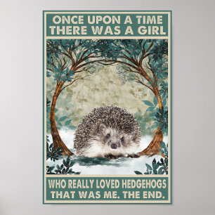 Egel-Poster eenmaal op een tijddrukdecor Poster
