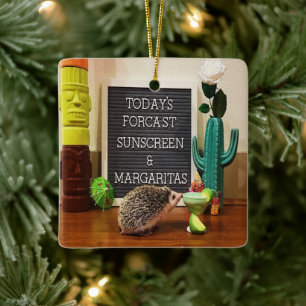 Egel Sunscreen en Margaritas Keramisch Ornament