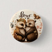 egel uit liefde ronde button 3,2 cm (Voorkant)