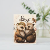 egel uit liefde RSVP kaartje (Staand voorkant)