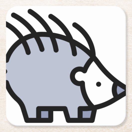 Egel Vierkante Kartonnen Onderzetter (Voorkant)