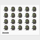 egel-zombievel vierkante sticker (Vel)