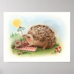Egel Zomer middag Kunstprint Poster