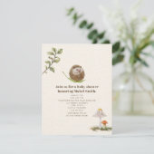 Egelbladpaddenstoelen Bos Baby Shower Kaart (Staand voorkant)