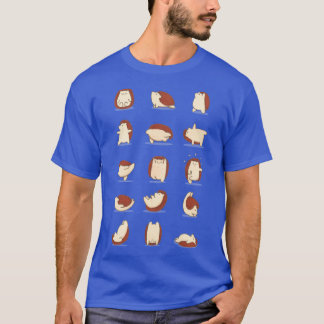 Egelfamilie jongen doet yoga t-shirt